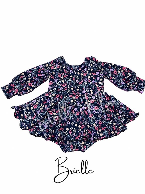 Floral Brielle skirted romper