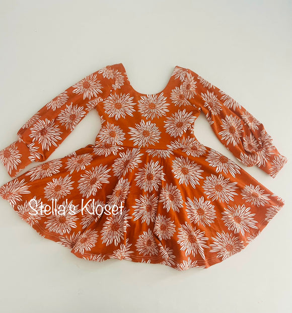 18-24m Floral rust tunic dress (RTS)